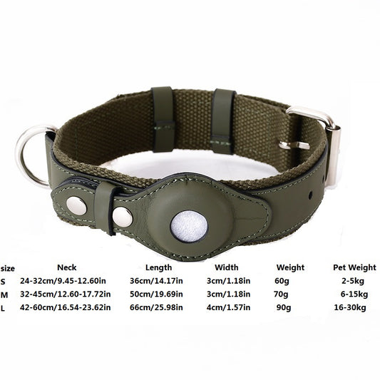 "Paws: Premium Air-tag Dog Collars for the Stylish and Secure Pup!"